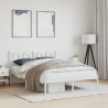 Estrutura de cama com cabeceira 140x190 cm metal branco 3