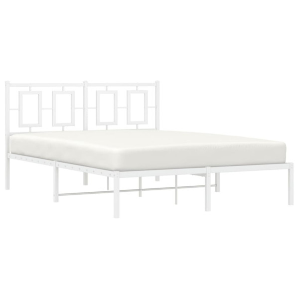 Estrutura de cama com cabeceira 140x190 cm metal branco M 4