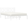 Estrutura de cama com cabeceira 140x190 cm metal branco 4