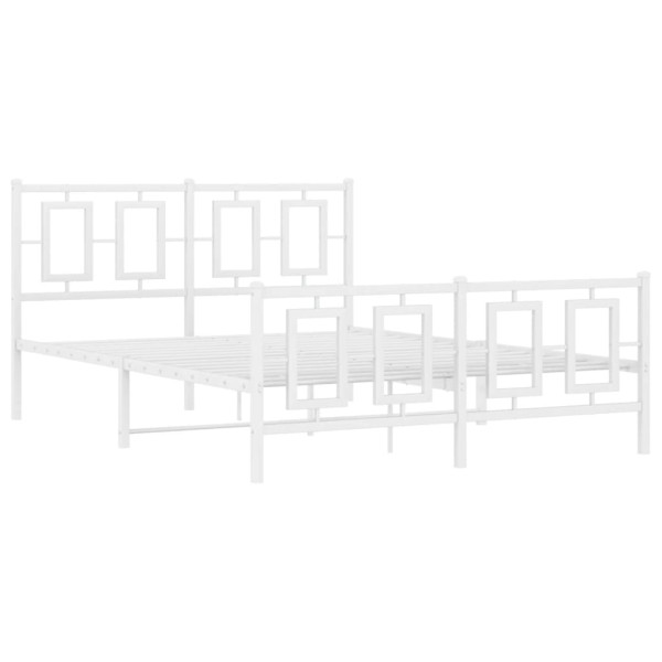 Estructura cama metal cabecero y estribo blanco 140x190 cm M 2