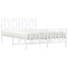 Estrutura de cama com cabeceira e pés 140x190 cm metal branco 4