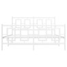 Estrutura de cama com cabeceira e pés 140x190 cm metal branco 5