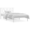 Estructura de cama de metal con cabecero blanco 107x203 cm 1