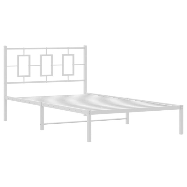Estrutura de cama em metal com cabeceira 107x203 cm branco M 2