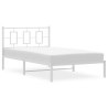 Estructura de cama de metal con cabecero blanco 107x203 cm 4