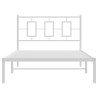 Estrutura de cama em metal com cabeceira 107x203 cm branco 5