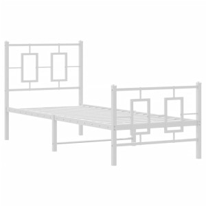 Estrutura de cama com cabeceira e pés 80x200 cm metal branco H