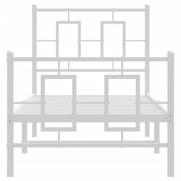 Estrutura de cama com cabeceira e pés 80x200 cm metal branco M 5