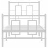 Estructura cama metal con cabecero y pie cama blanca 80x200 cm 5