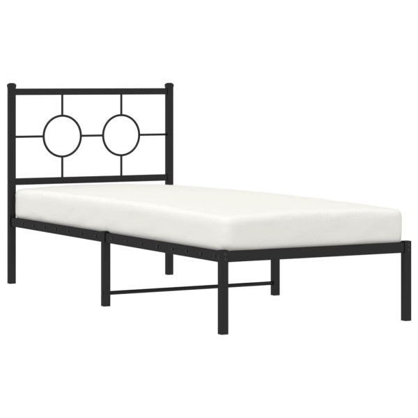 Estrutura de cama com cabeceira 80x200 cm metal preto M 4