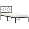 Estrutura de cama com cabeceira 80x200 cm metal preto 4