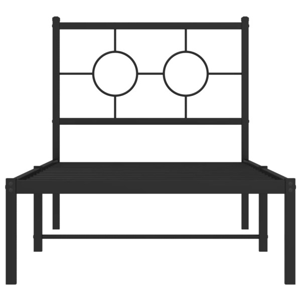 Estrutura de cama com cabeceira 80x200 cm metal preto M 5