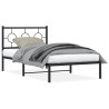 Estrutura de cama com cabeceira 100x190 cm metal preto 1