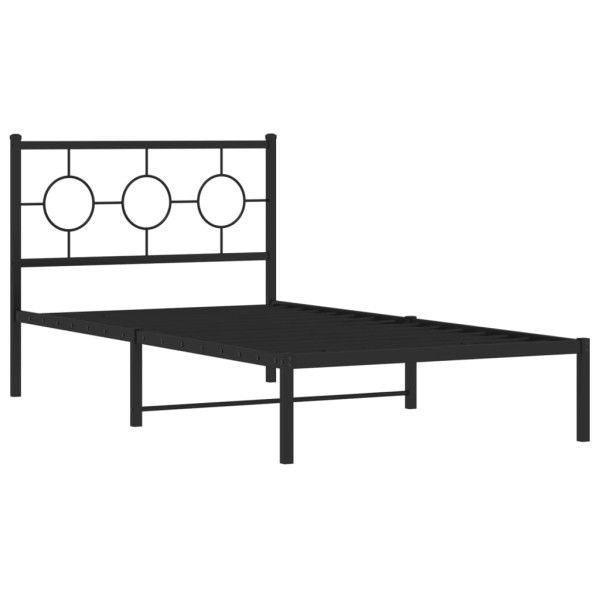 Estrutura de cama com cabeceira 100x190 cm metal preto M 2