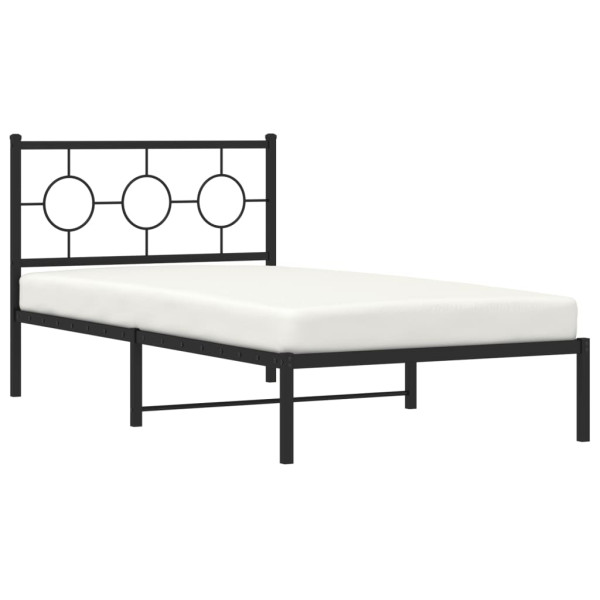 Estructura de cama con cabecero metal negro 100x190 cm M 4