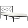 Estrutura de cama com cabeceira 100x190 cm metal preto 4