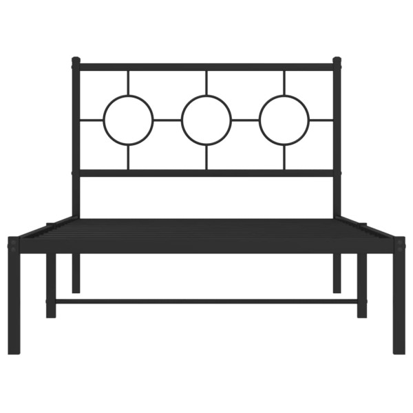 Estrutura de cama com cabeceira 100x190 cm metal preto M 5