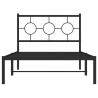 Estrutura de cama com cabeceira 100x190 cm metal preto 5