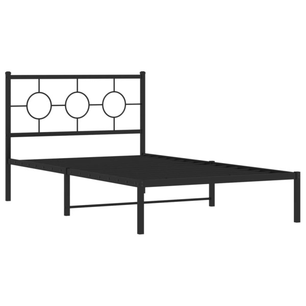 Estructura de cama con cabecero metal negro 107x203 cm M 2
