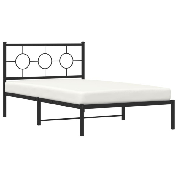 Estructura de cama con cabecero metal negro 107x203 cm M 4