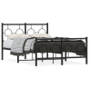 Estrutura de cama com cabeceira e pés 120x190 cm metal preto 1