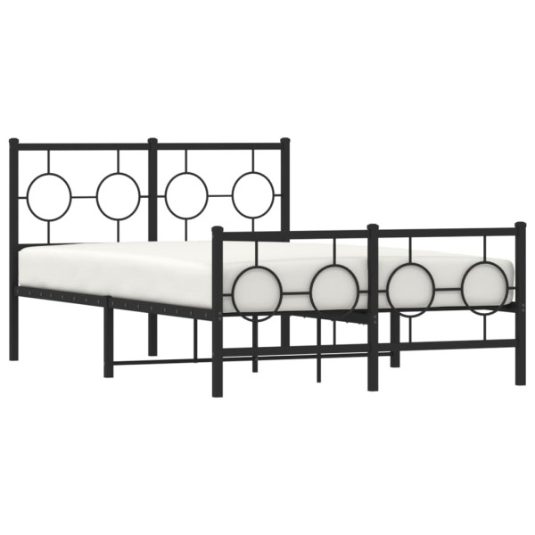 Estructura de cama con cabecero y pie metal negro 120x190 cm M 4