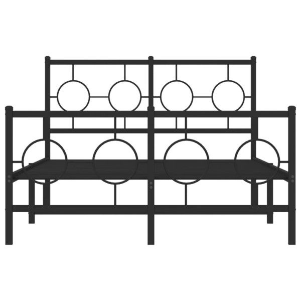 Estrutura de cama com cabeceira e pés 120x190 cm metal preto M 5