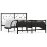 Estructura de cama cabecero y estribo metal negro 135x190 cm 1