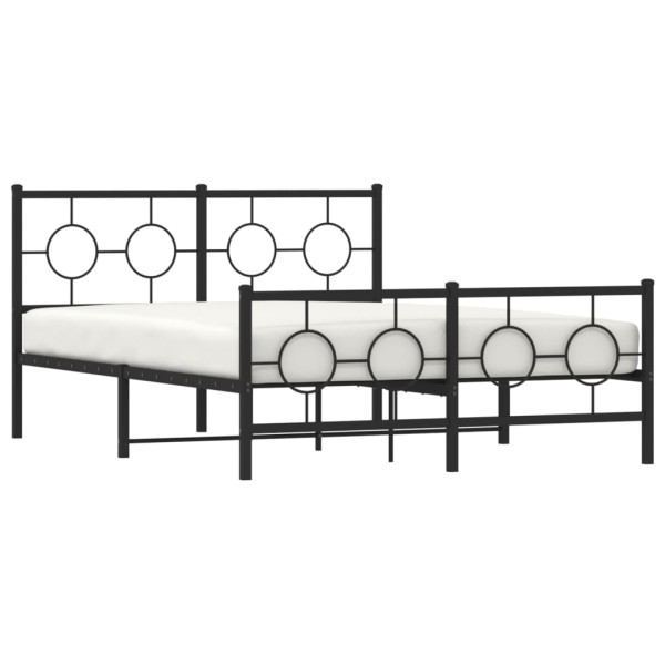 Estructura de cama cabecero y estribo metal negro 135x190 cm M 4