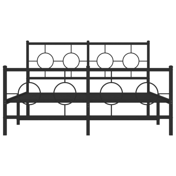 Estructura de cama cabecero y estribo metal negro 135x190 cm M 5