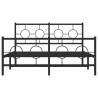 Estrutura de cama com cabeceira e pés 135x190 cm metal preto 5