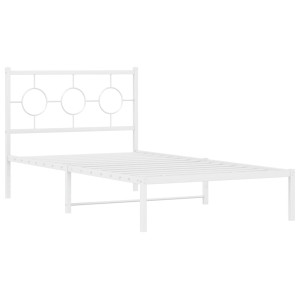 Estrutura de cama com cabeceira 100x190 cm metal branco H