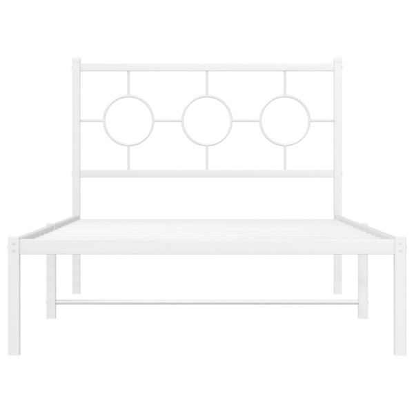 Estrutura de cama com cabeceira 100x190 cm metal branco M 5