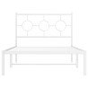 Estrutura de cama com cabeceira 100x190 cm metal branco 5