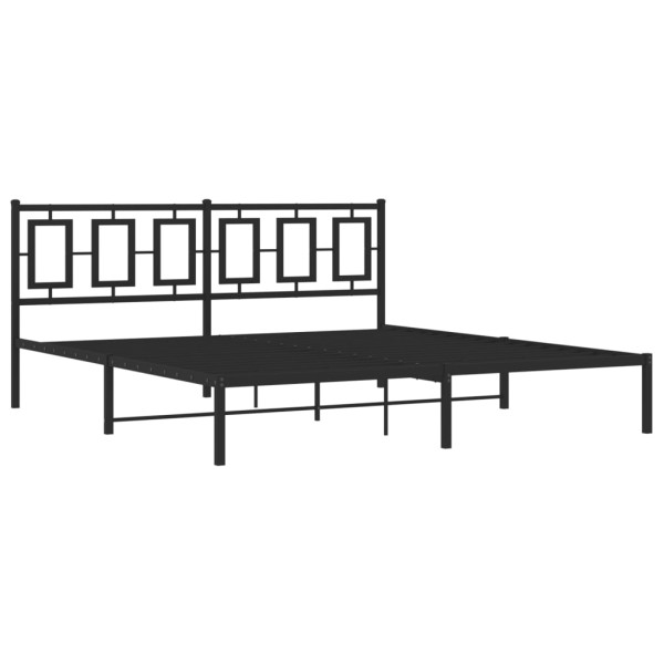 Estrutura de cama com cabeceira 183x213 cm metal preto M 2