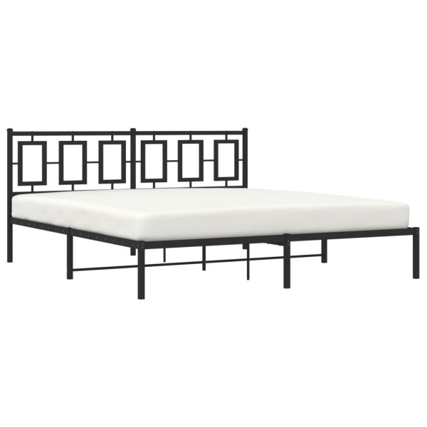Estrutura de cama com cabeceira 183x213 cm metal preto M 4