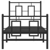 Estrutura de cama com cabeceira e pés 75x190 cm metal preto 5