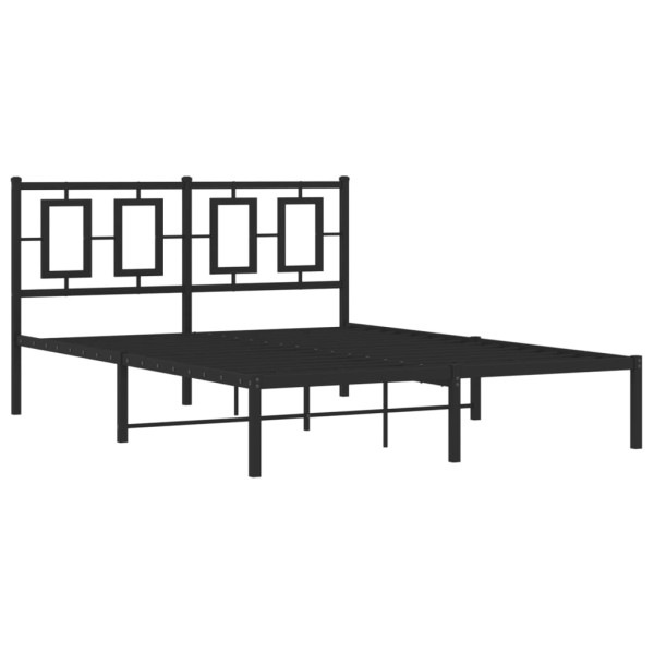 Estructura de cama con cabecero metal negro 135x190 cm M 2