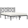 Estructura de cama con cabecero metal negro 135x190 cm 4