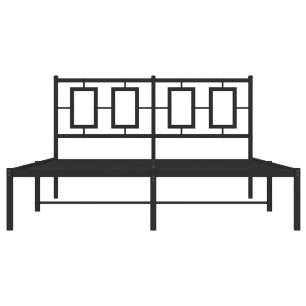 Estructura de cama con cabecero metal negro 135x190 cm M 5