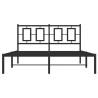 Estructura de cama con cabecero metal negro 135x190 cm 5