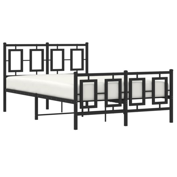 Estructura de cama con cabecero y pie metal negro 120x190 cm M 4