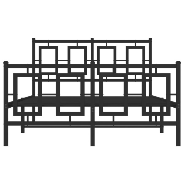 Estrutura de cama com cabeceira e pés 120x190 cm metal preto M 5