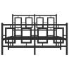 Estructura de cama con cabecero y pie metal negro 120x190 cm 5