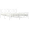 Estrutura de cama com cabeceira e pés 183x213 cm metal branco 4