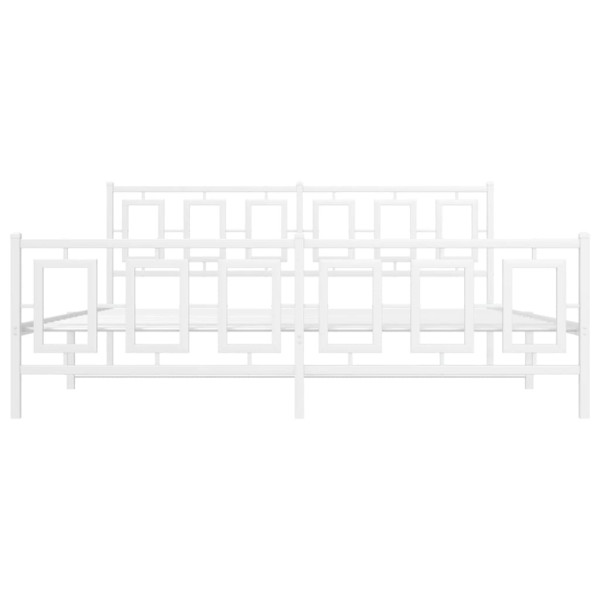 Estrutura de cama com cabeceira e pés 183x213 cm metal branco M 5