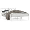 Estrutura de cama com cabeceira 135x190 cm metal branco 1
