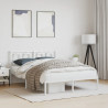 Estrutura de cama com cabeceira 135x190 cm metal branco 3