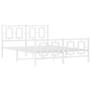 Estructura cama metal con cabecero y estribo blanco 135x190 cm H