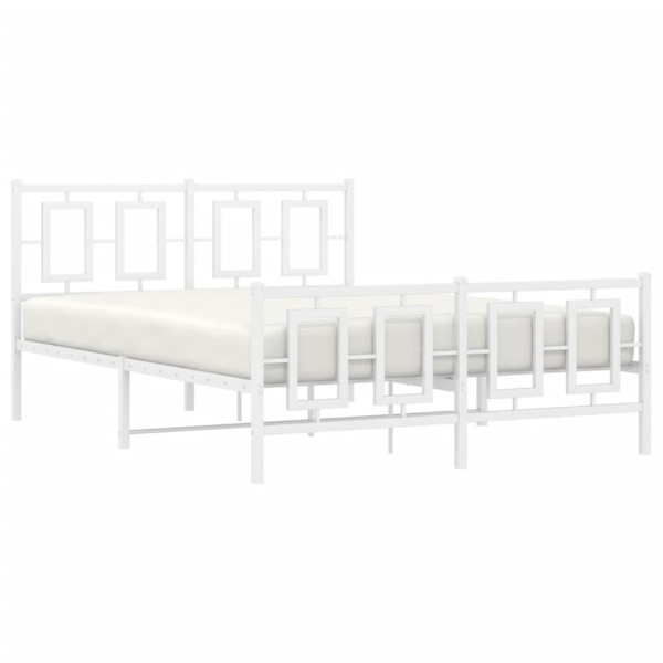 Estructura cama metal con cabecero y estribo blanco 135x190 cm M 4